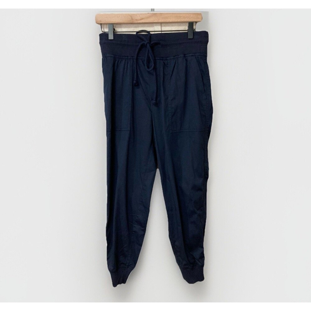 Lou & Grey Supersoft Sateen Jogger Pants Women S Blue Drawstring Athleisure